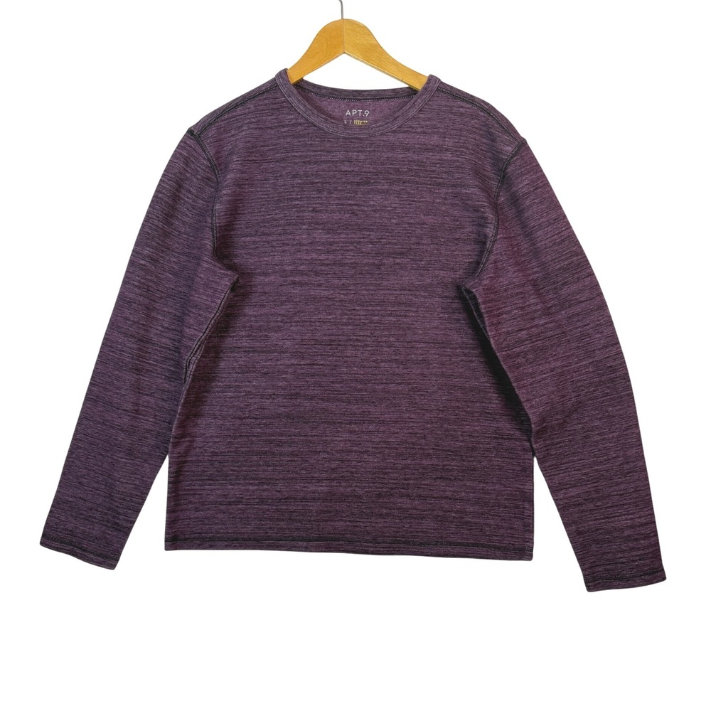 APT. 9 Premier‎ Flex Long Sleeve Crew Neck Textured Knit Sweatshirt Large